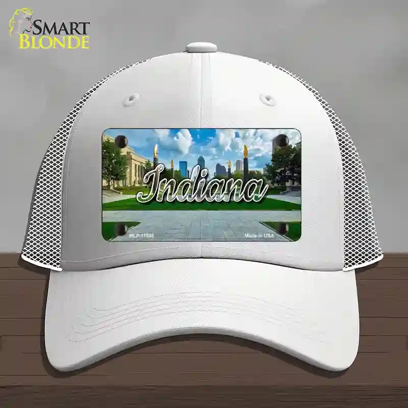 HAT19-MLP-11598 Indiana Sunny Park State Novelty License Plate Hat, Mesh - White