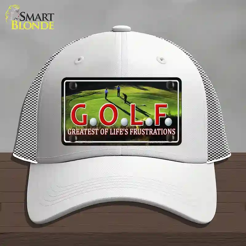 HAT19-MLP-11680 Golf Novelty License Plate Hat, Mesh - White