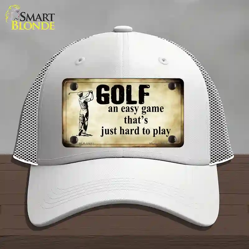 HAT19-MLP-11681 Golf An Easy Game Novelty License Plate Hat, Mesh - White