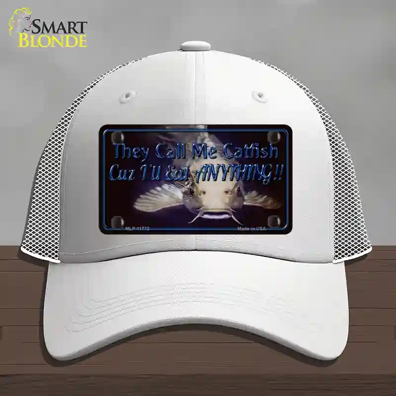 HAT19-MLP-11772 They Call Me Catfish Novelty License Plate Hat, Mesh - White