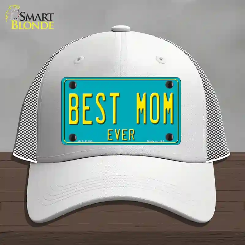 HAT19-MLP-11800 Best Mom Ever Novelty License Plate Hat, Mesh - White