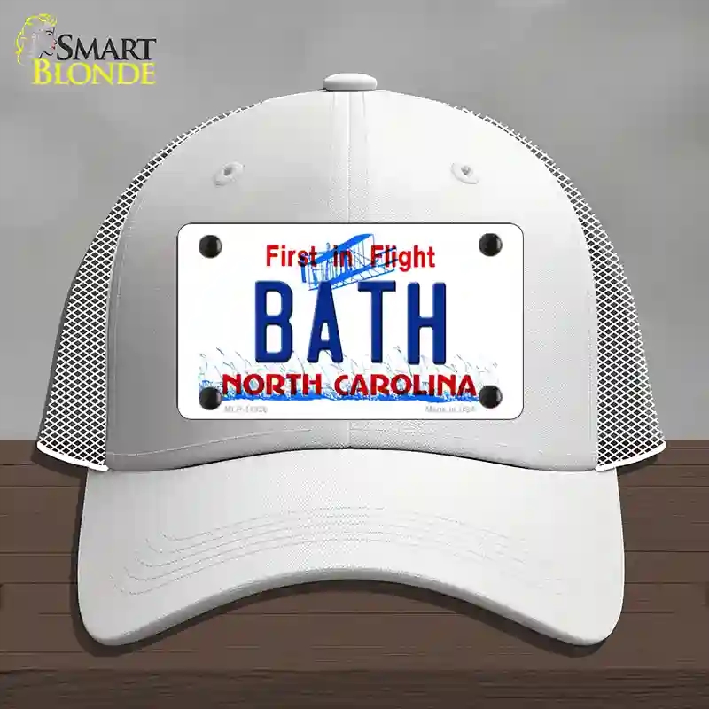 HAT19-MLP-11856 Bath North Carolina Novelty License Plate Hat, Mesh - White