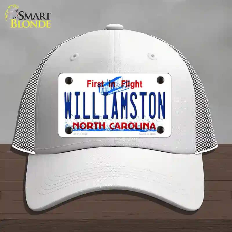 HAT19-MLP-11858 Williamston North Carolina Novelty License Plate Hat, Mesh - White