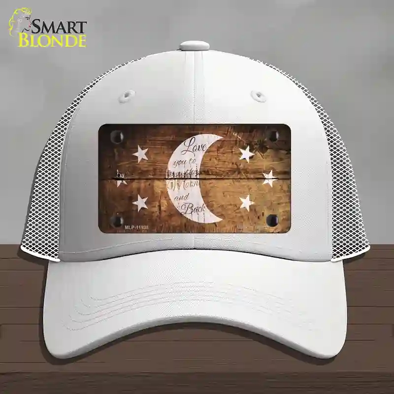 HAT19-MLP-11935 The Moon & Back Novelty License Plate Hat, Mesh - White