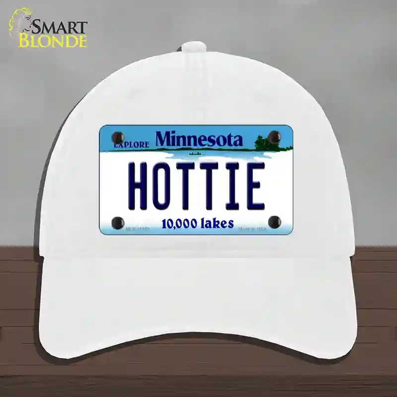 HAT14-MLP-11057 Hottie Minnesota State Novelty License Plate Hat, Unconstructed Cotton - White