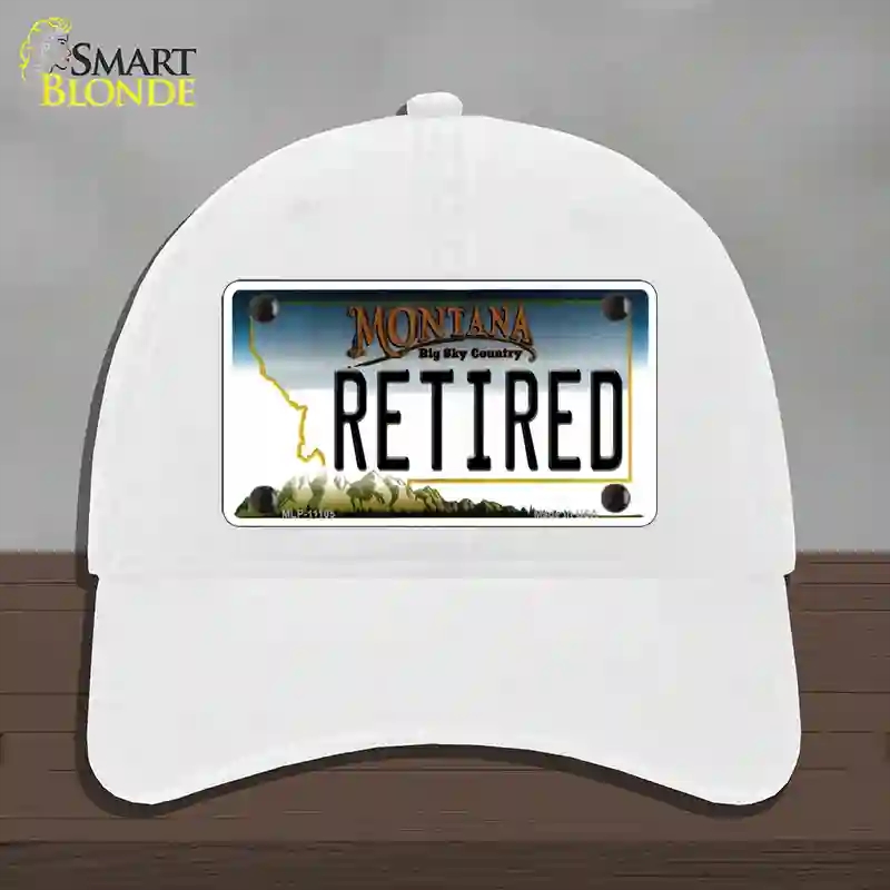 HAT14-MLP-11105 Retired Montana State Novelty License Plate Hat, Unconstructed Cotton - White