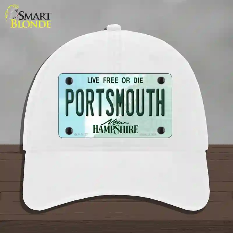 HAT14-MLP-11137 Portsmouth   Hampshire State Novelty License Plate Hat, Unconstructed Cotton - White