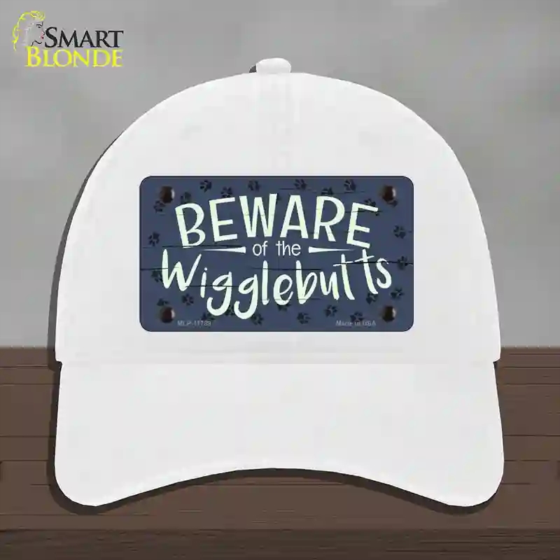 HAT14-MLP-11789 Beware of the Wigglebutts Novelty License Plate Hat, Unconstructed Cotton - White