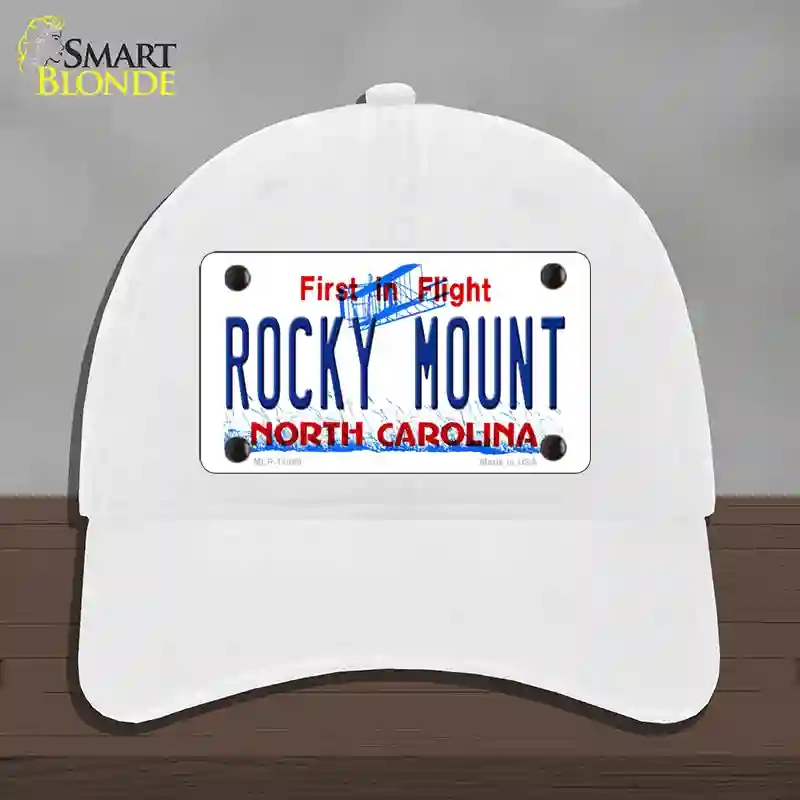 HAT14-MLP-11849 Rocky Mount North Carolina Novelty License Plate Hat, Unconstructed Cotton - White