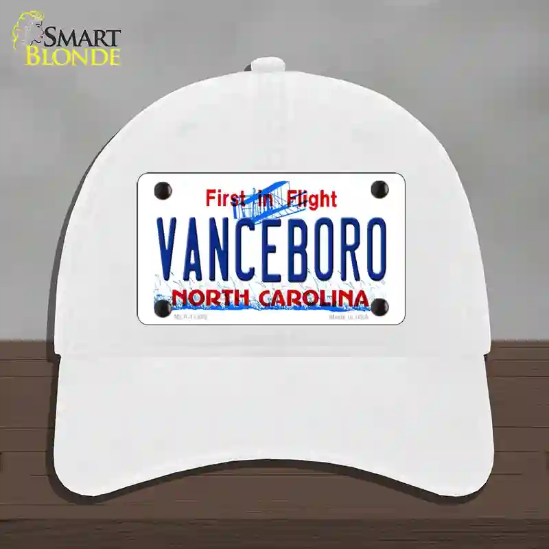 HAT14-MLP-11855 Vanceboro North Carolina Novelty License Plate Hat, Unconstructed Cotton - White