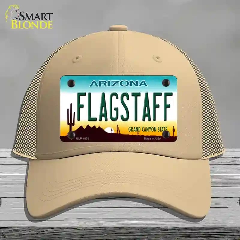 HAT15-MLP-1070 Flagstaff Arizona Novelty License Plate Hat, Mesh - Khaki