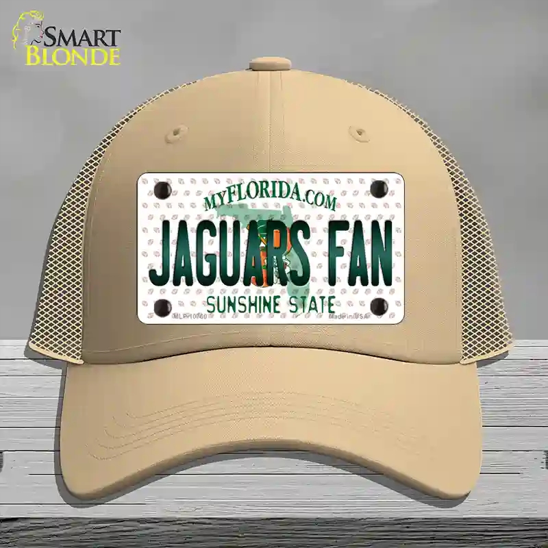 HAT15-MLP-10760 Jaguars Fan Florida Novelty License Plate Hat, Mesh - Khaki