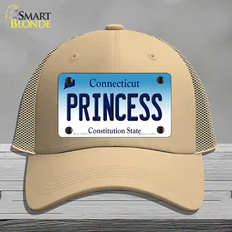 HAT15-MLP-10920 Princess Connecticut Novelty License Plate Hat, Mesh - Khaki