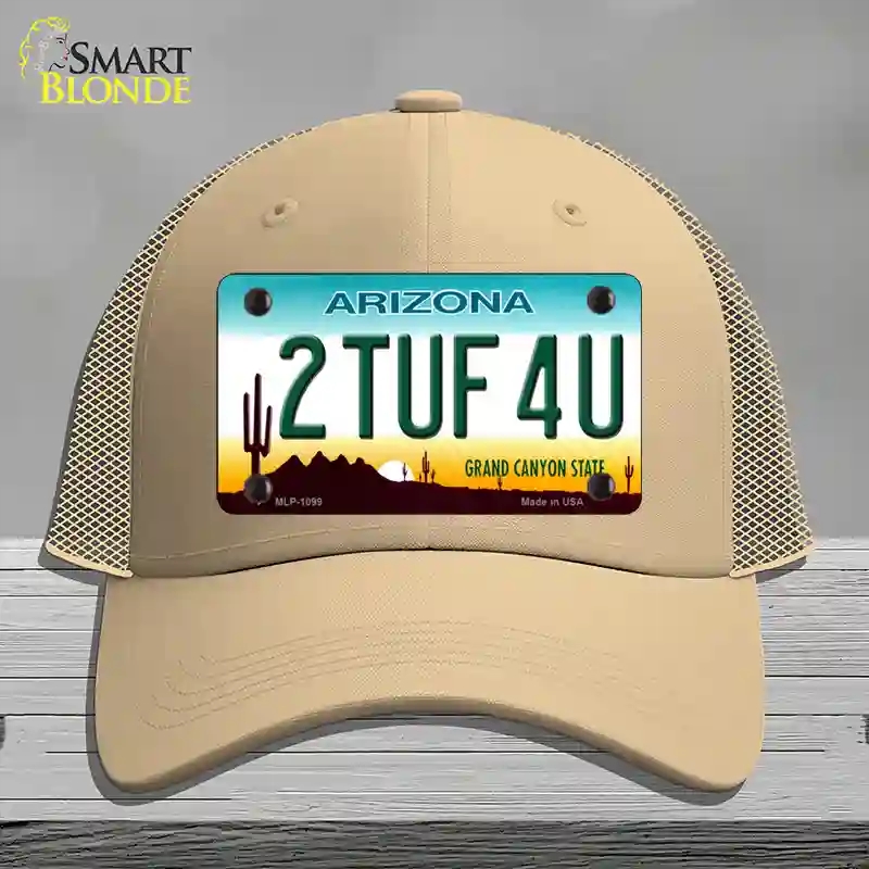 HAT15-MLP-1099 2 Tuf 4 U Arizona Novelty License Plate Hat, Mesh - Khaki
