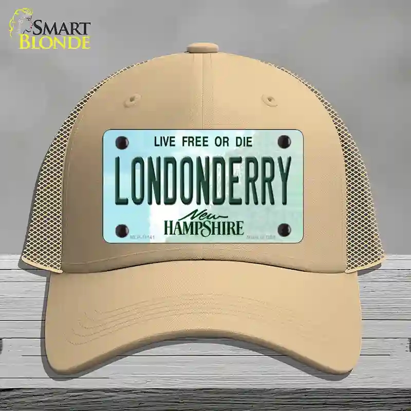 HAT15-MLP-11141 Londonderry   Hampshire State Novelty License Plate Hat, Mesh - Khaki