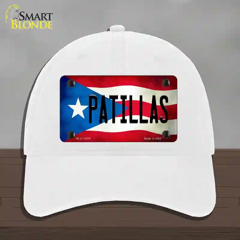 HAT14-MLP-11370 Patillas Puerto Rico Flag Novelty License Plate Hat, Unconstructed Cotton - White