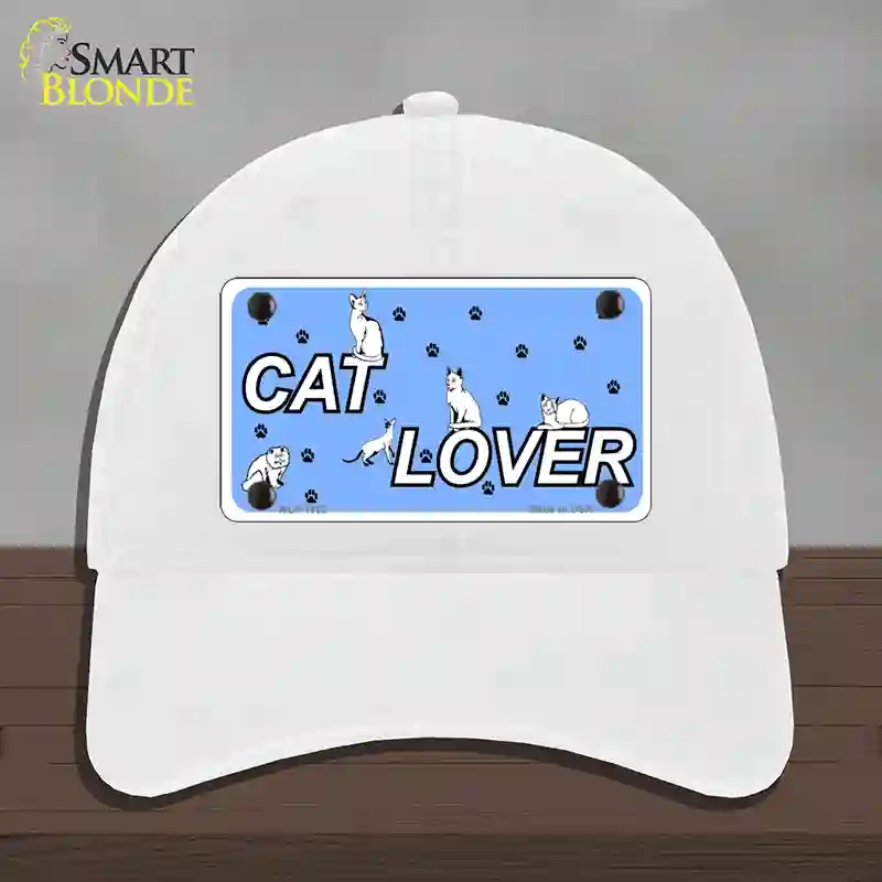 HAT14-MLP-1162 Cat Lover Novelty License Plate Hat, Unconstructed Cotton - White
