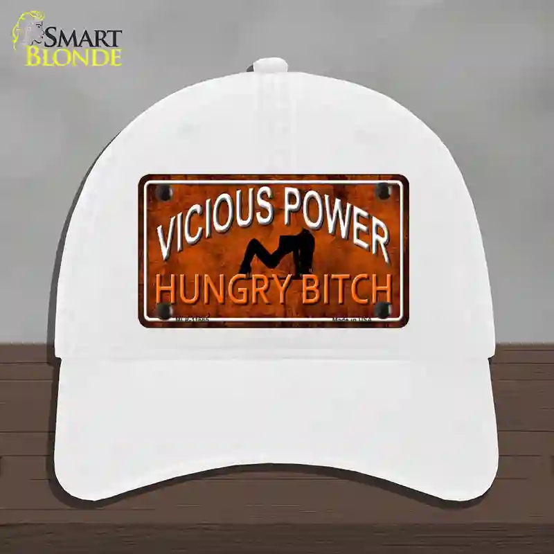 HAT14-MLP-11665 Vicious Power Novelty License Plate Hat, Unconstructed Cotton - White