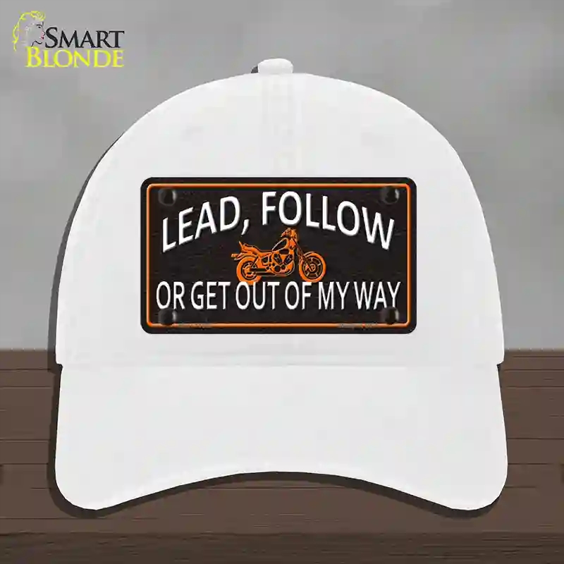 HAT14-MLP-11667 Lead Follow Novelty License Plate Hat, Unconstructed Cotton - White