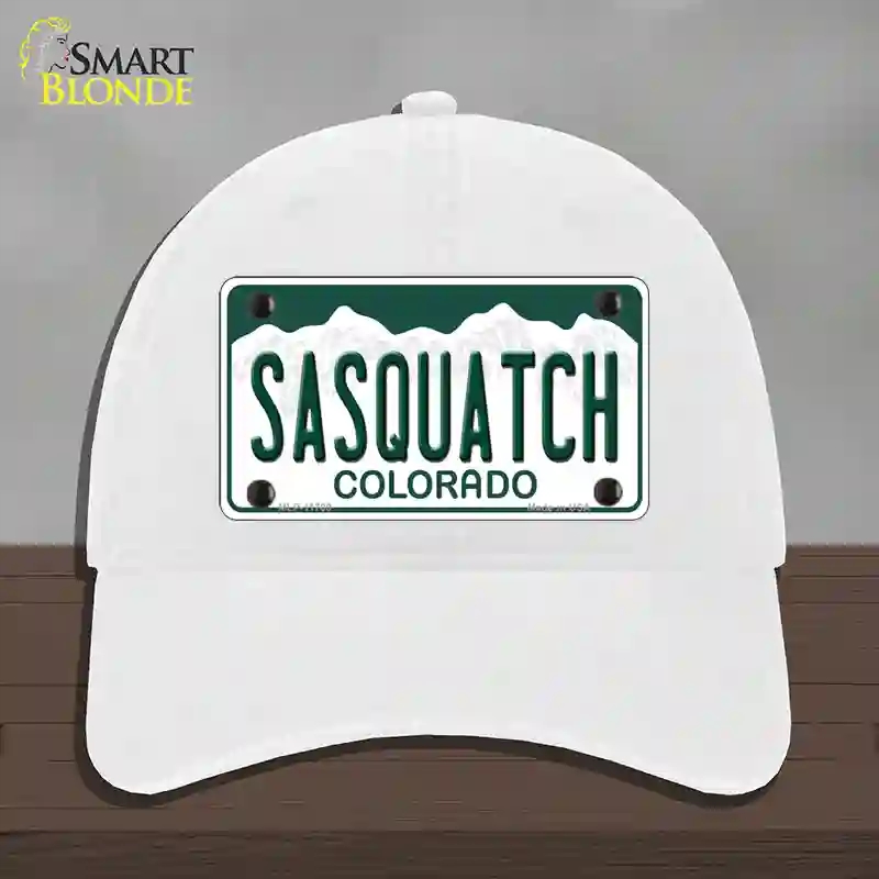 HAT14-MLP-11700 Sasquatch Colorado Novelty License Plate Hat, Unconstructed Cotton - White