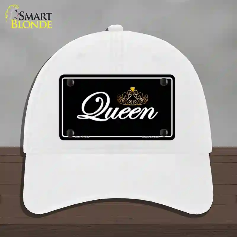 HAT14-MLP-11766 Queen Novelty License Plate Hat, Unconstructed Cotton - White