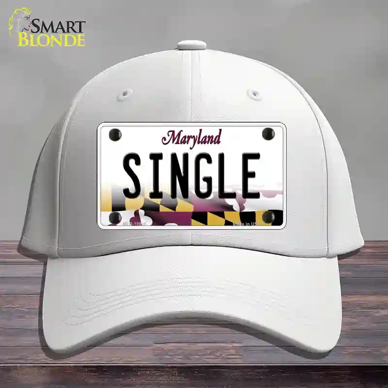HAT21-MLP-10506 Single Maryland Novelty License Plate Hat, Cotton - White