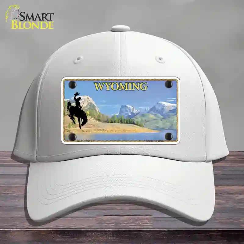 HAT21-MLP-10511 Wyoming Blank Novelty License Plate Hat, Cotton - White