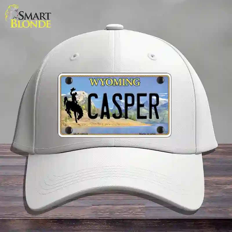 HAT21-MLP-10518 Casper Wyoming Novelty License Plate Hat, Cotton - White