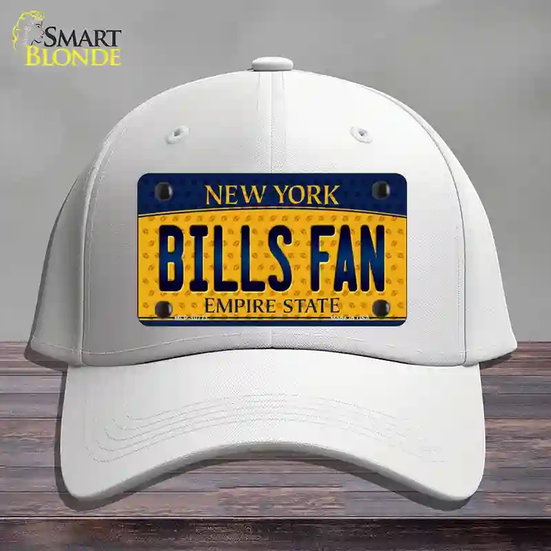 HAT21-MLP-10771 Bills Fan   York Novelty License Plate Hat, Cotton - White