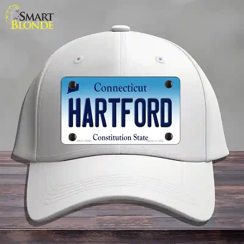 HAT21-MLP-10891 Hartford Connecticut Novelty License Plate Hat, Cotton - White
