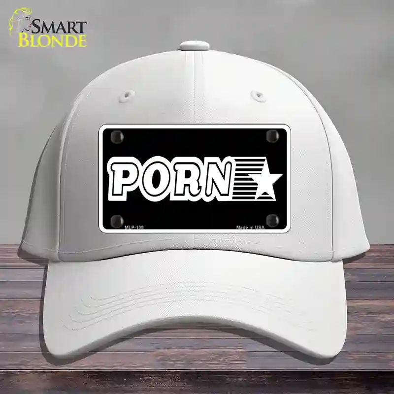 HAT21-MLP-109 Porn Star Novelty License Plate Hat, Cotton - White