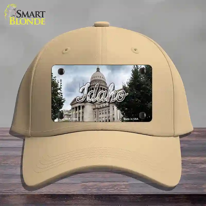 HAT22-MLP-11596 Idaho Capital Building State Novelty License Plate Hat, Cotton - Khaki