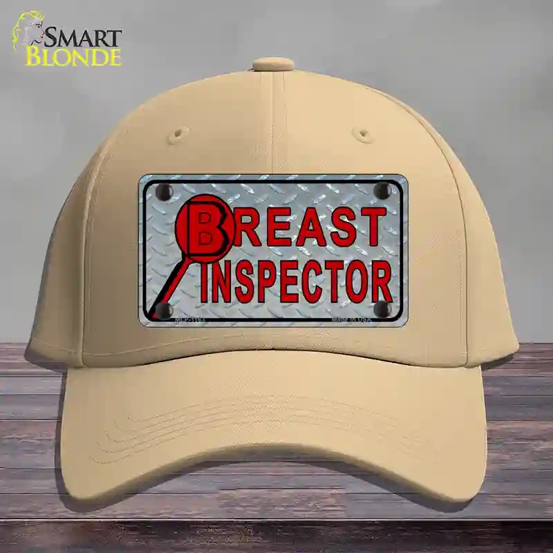 HAT22-MLP-1163 Breast Inspector Novelty License Plate Hat, Cotton - Khaki