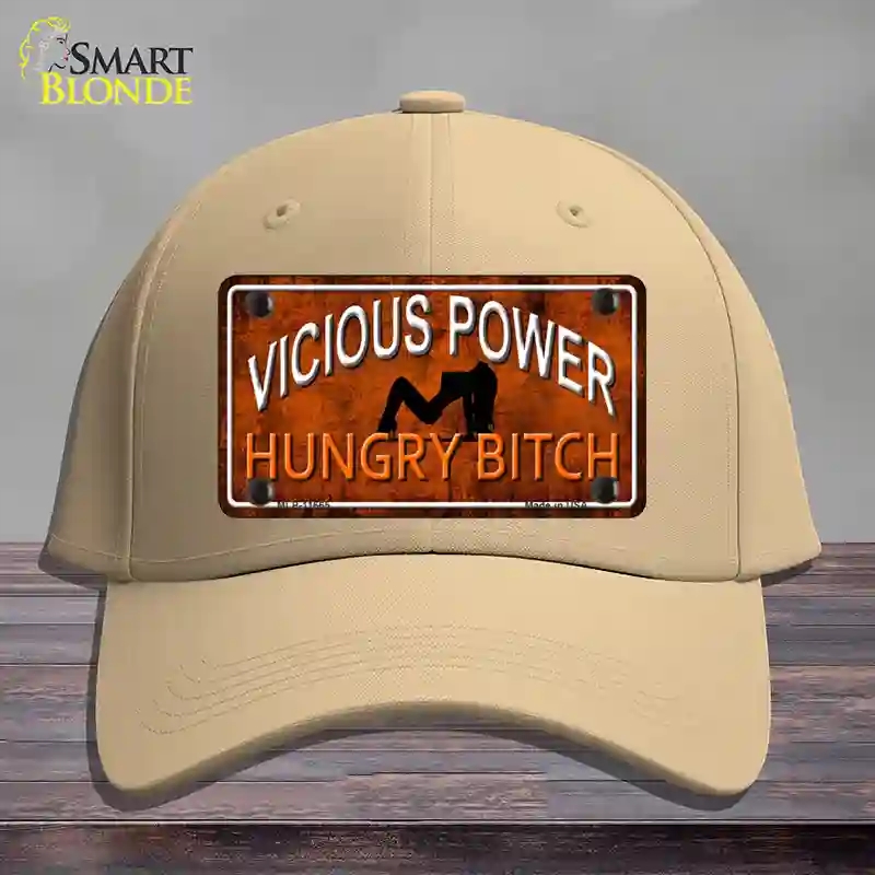 HAT22-MLP-11665 Vicious Power Novelty License Plate Hat, Cotton - Khaki