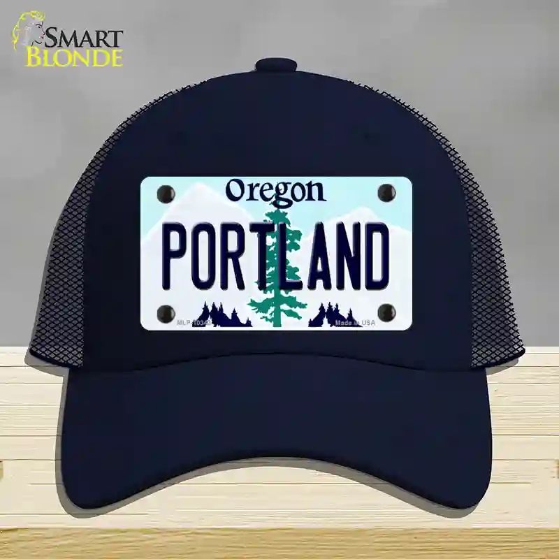 HAT16-MLP-10343 Portland Oregon Novelty License Plate Hat, Mesh - Navy