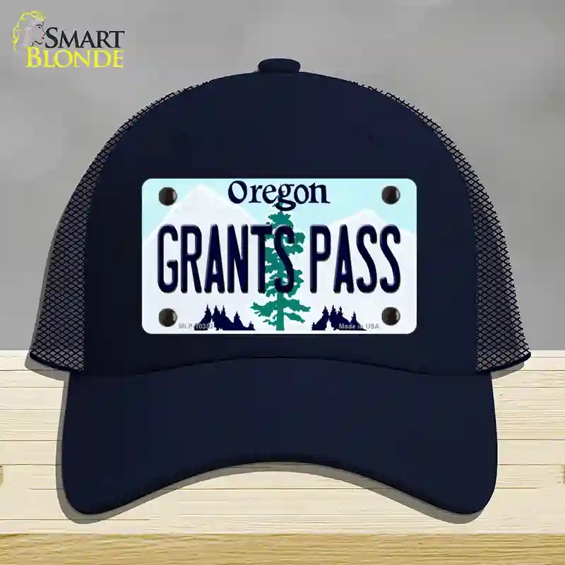 HAT16-MLP-10352 Grants Pass Oregon Novelty License Plate Hat, Mesh - Navy