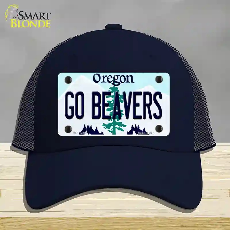 HAT16-MLP-10357 Go Beavers Oregon Novelty License Plate Hat, Mesh - Navy
