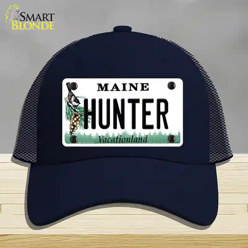 HAT16-MLP-10419 Hunter Maine Novelty License Plate Hat, Mesh - Navy