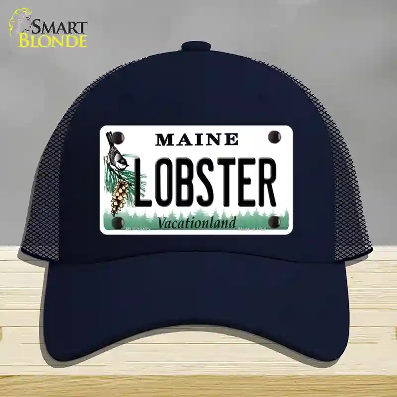 HAT16-MLP-10425 Lobster Maine Novelty License Plate Hat, Mesh - Navy