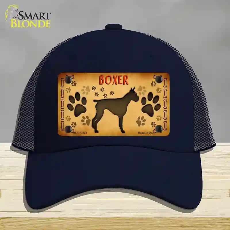 HAT16-MLP-10434 Boxer Novelty License Plate Hat, Mesh - Navy
