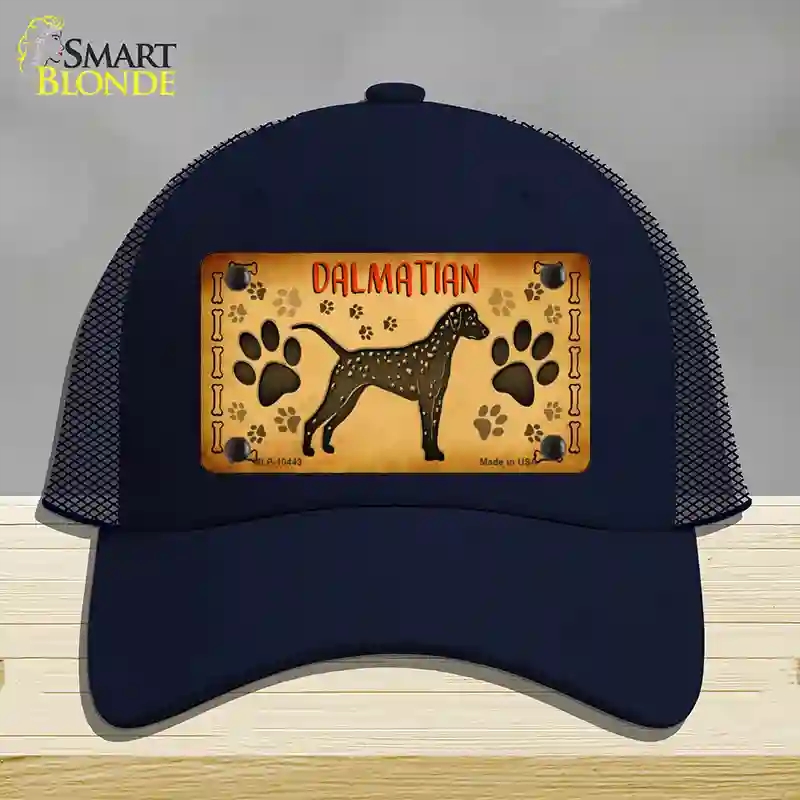 HAT16-MLP-10443 Dalmatian Novelty License Plate Hat, Mesh - Navy