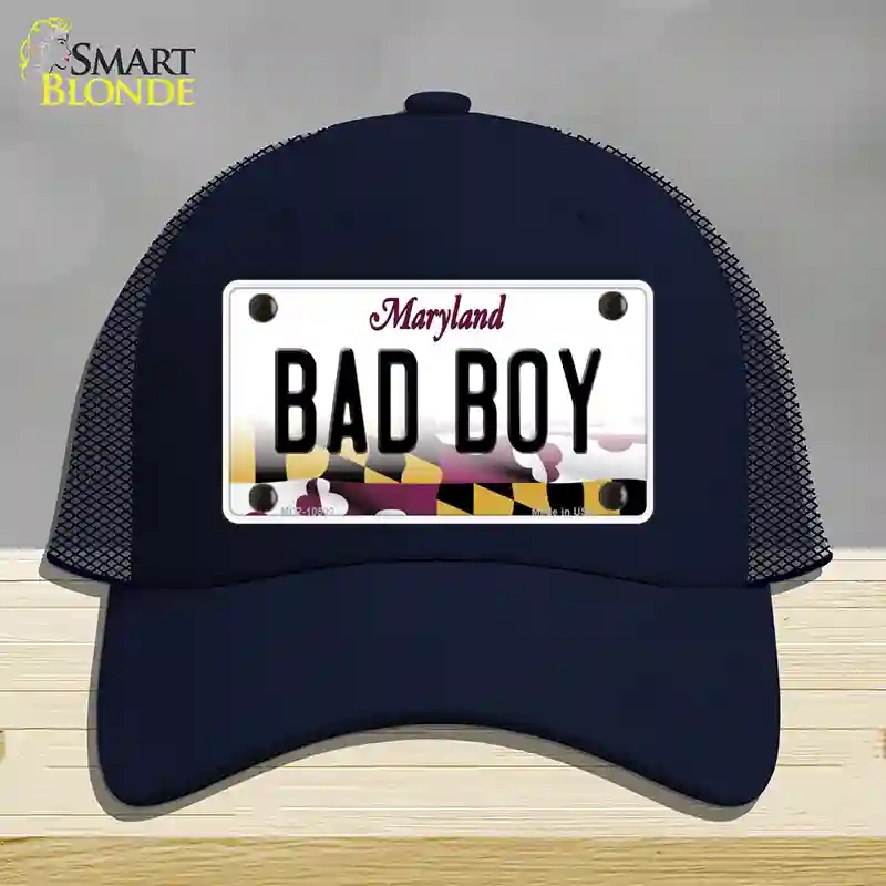 HAT16-MLP-10502 Bad Boy Maryland Novelty License Plate Hat, Mesh - Navy