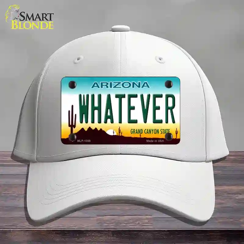 HAT21-MLP-1059 Whatever Arizona Novelty License Plate Hat, Cotton - White