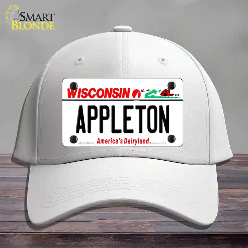 HAT21-MLP-10614 Appleton Wisconsin Novelty License Plate Hat, Cotton - White