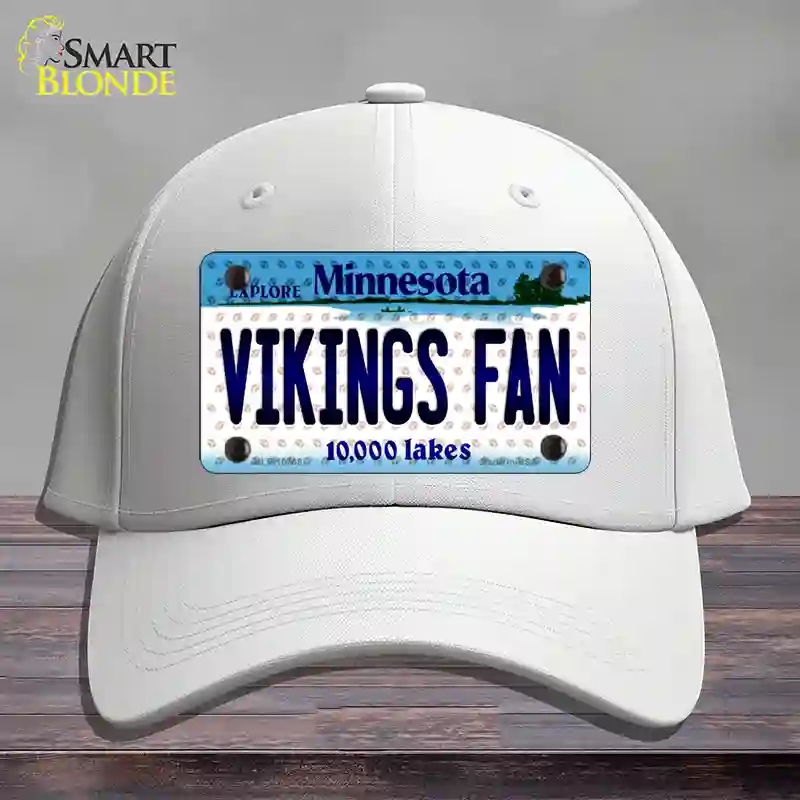 HAT21-MLP-10768 Vikings Fan Minnesota Novelty License Plate Hat, Cotton - White