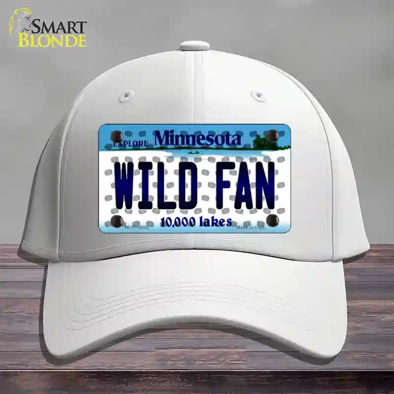 HAT21-MLP-10835 Wild Fan Minnesota Novelty License Plate Hat, Cotton - White