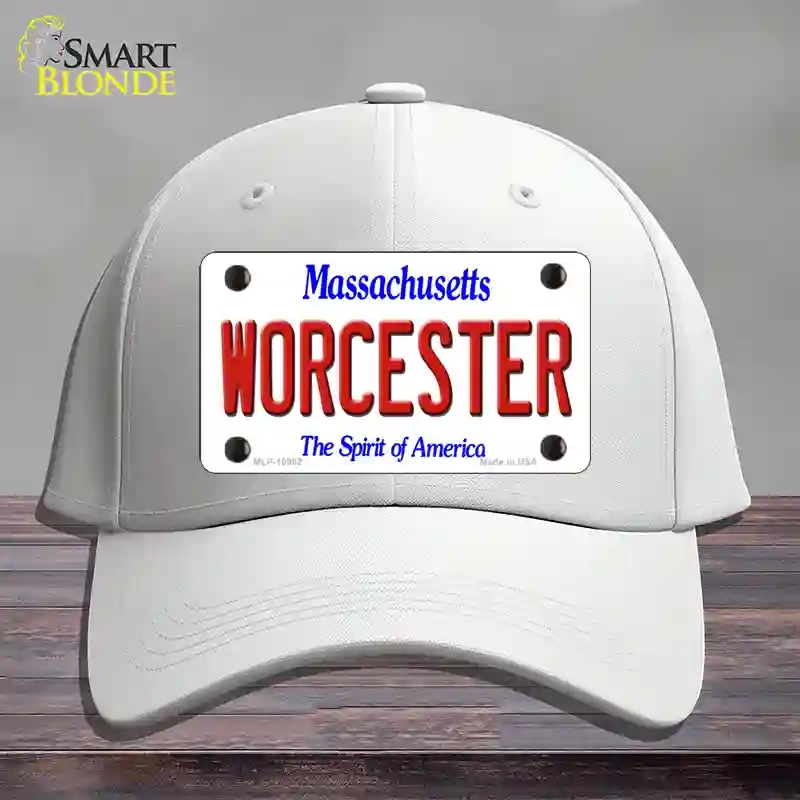 HAT21-MLP-10982 Worcester Massachusetts Novelty License Plate Hat, Cotton - White