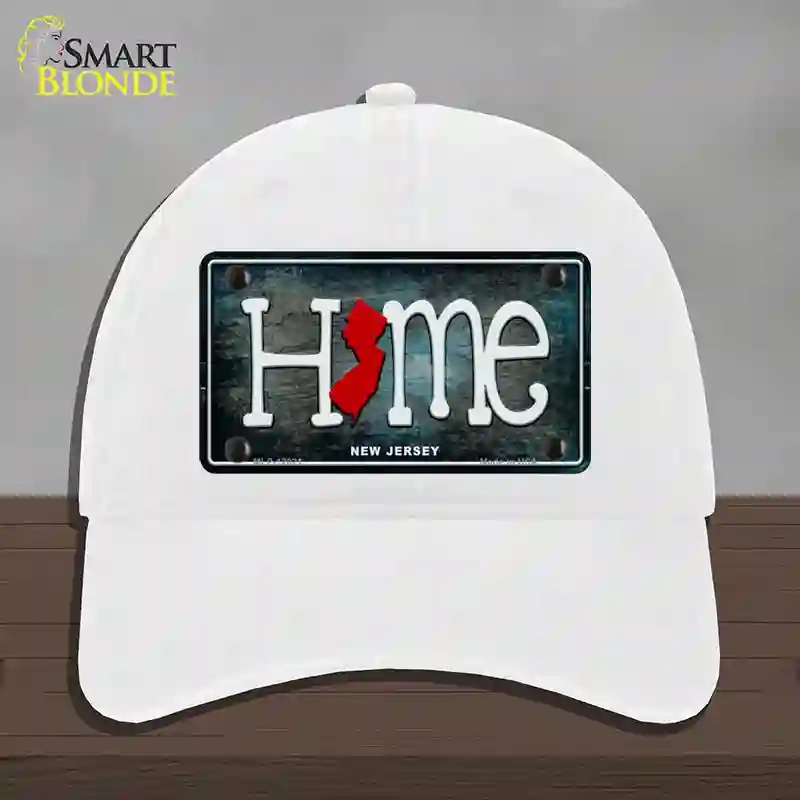 HAT14-MLP-12021   Jersey Home State Outline Novelty License Plate Hat, Unconstructed Cotton - White