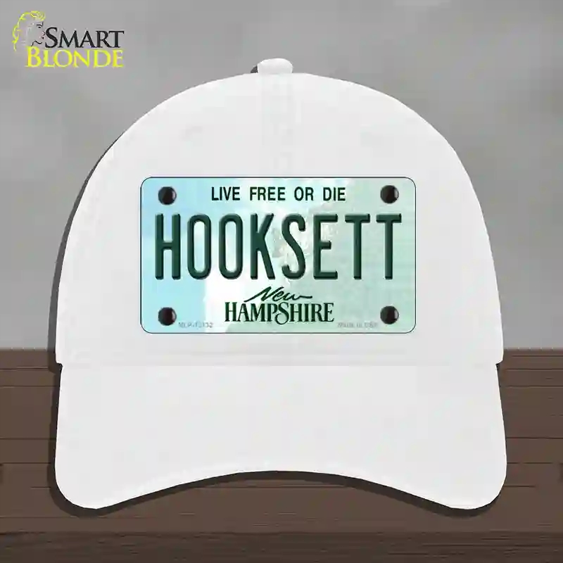 HAT14-MLP-12132 Hooksett   Hampshire Novelty License Plate Hat, Unconstructed Cotton - White