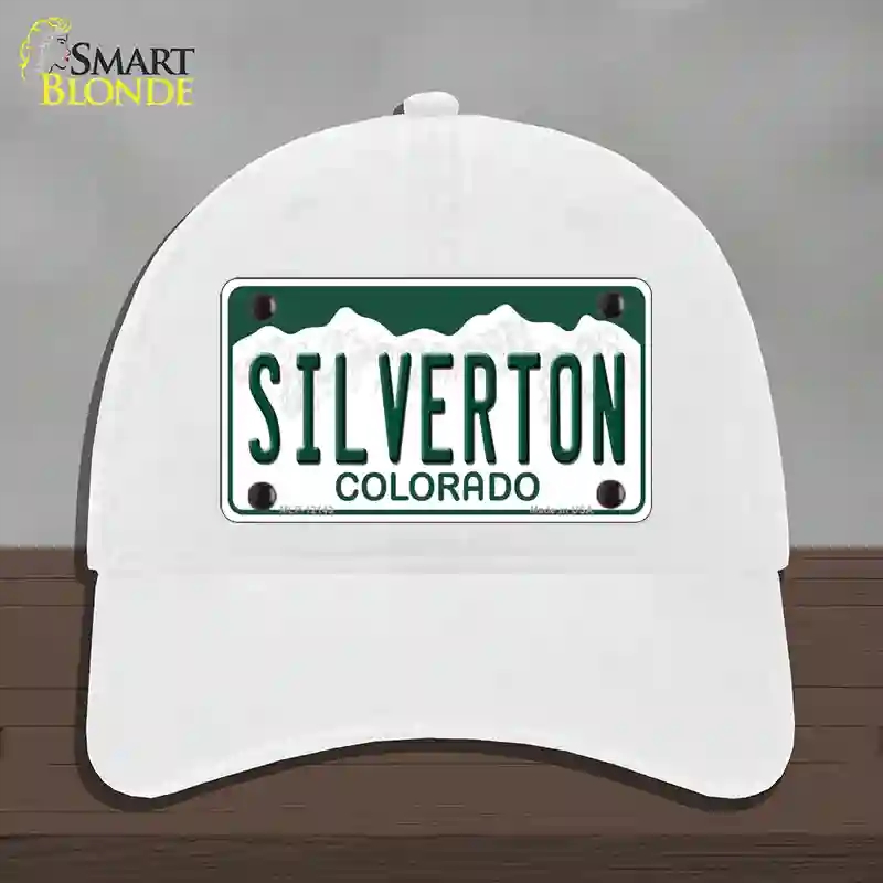 HAT14-MLP-12143 Silverton Colorado Novelty License Plate Hat, Unconstructed Cotton - White